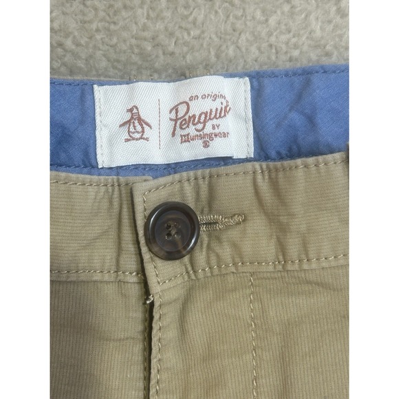 Original Penguin by Munsingwear Size 34 Khaki Shorts Mens Stretch‎ Pockets - Picture 2 of 7